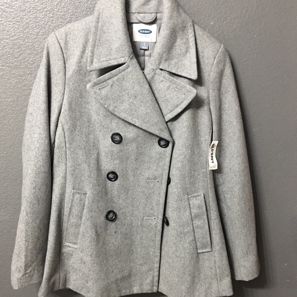 NEW Grey Old Navy Peacoat
